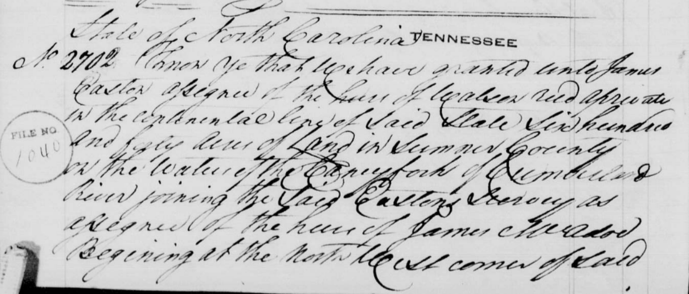 TN/NC Patent Book, Book 88, Page 256, Image 1